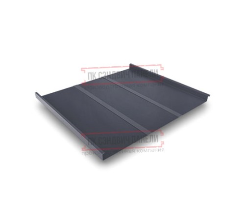 Фальц двойной стоячий Line 0,5 PurPro Matt 275 RAL7024 мокрый асфальт с пленкой на замках