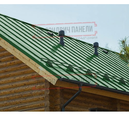 Фальц двойной стоячий Line 0,45 Полиэстер RAL6002 лиственно-зеленый с пленкой на замках