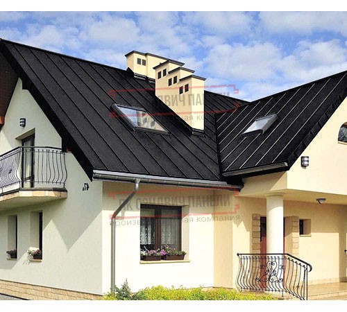 Фальц двойной стоячий 0,5 Satin Мatt RAL9005 черный с пленкой на замках