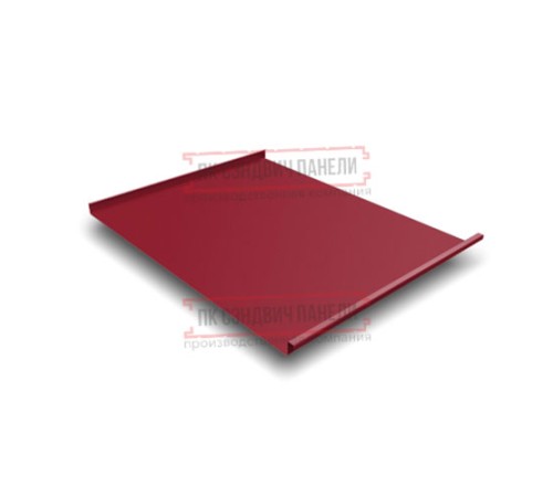 Фальц двойной стоячий 0,45 Полиэстер RAL3003 рубиново-красный с пленкой на замках
