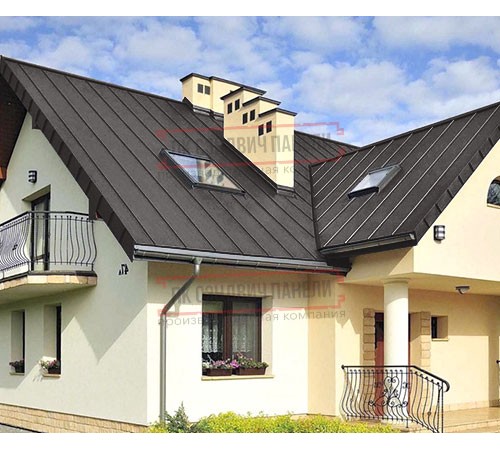 Фальц двойной стоячий 0,5 Satin Мatt RR32 темно-коричневый с пленкой на замках