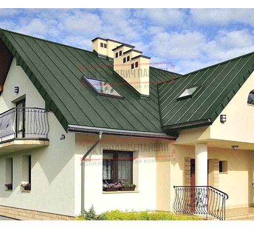 Фальц двойной стоячий 0,5 GreenCoat PuRALBT,matt RR11 темно-зеленый с пленкой на замках