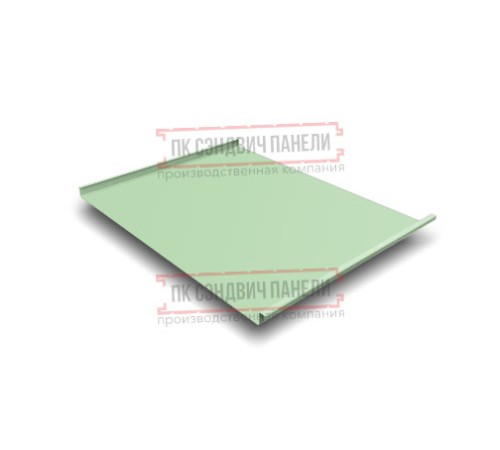 Фальц двойной стоячий 0,45 Полиэстер RAL6019 бело-зеленый с пленкой на замках