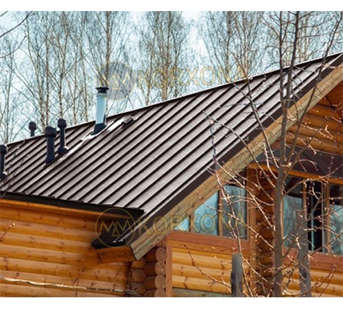 Кликфальц Line 0,45 Drap RAL8017 шоколад с пленкой на замках