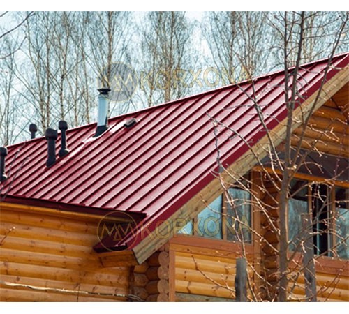 Кликфальц Line 0,45 Полиэстер RAL3003 рубиново-красный с пленкой на замках