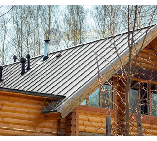 Кликфальц Line 0,45 Полиэстер RAL9006 бело-алюминиевый с пленкой на замках