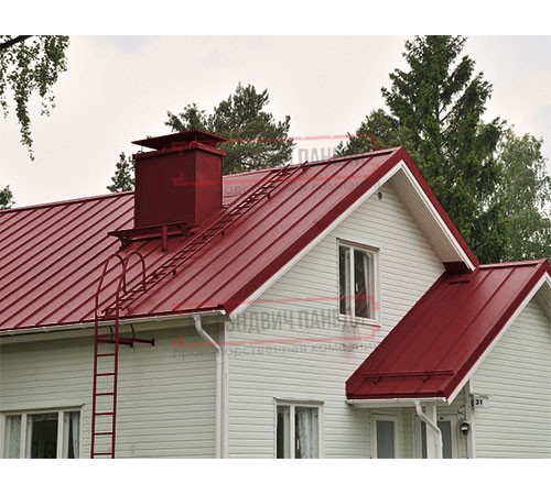 Кликфальц 0,5 Satin RAL3011 коричнево-красный с пленкой на замках