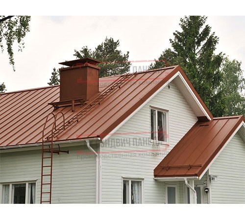 Кликфальц 0,45 Полиэстер RAL8004 терракота с пленкой на замках