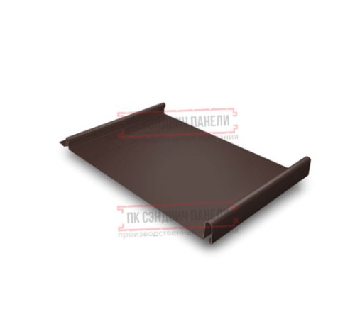 Кликфальц GL 0,5 GreenCoat Pural BT, matt RR887 шоколадно-коричневый (RAL8017 шоколад) с пленкой на замках