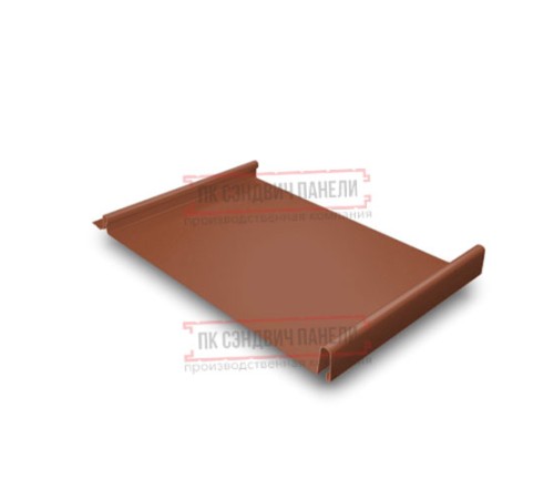 Кликфальц 0,5 Satin RAL8004 терракота с пленкой на замках