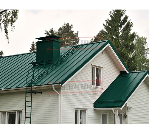 Кликфальц 0,5 Satin RAL6005 зеленый мох с пленкой на замках