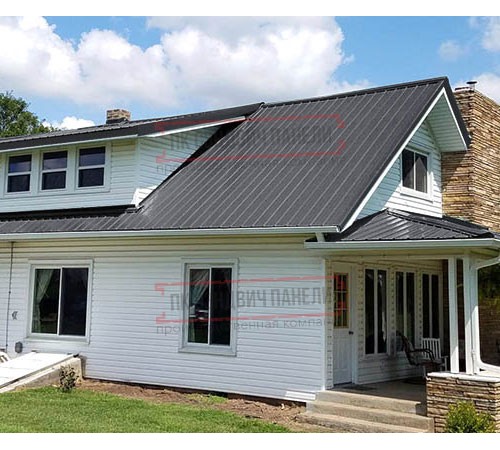 Кликфальц mini 0,5 Satin RAL7024 мокрый асфальт с пленкой на замках