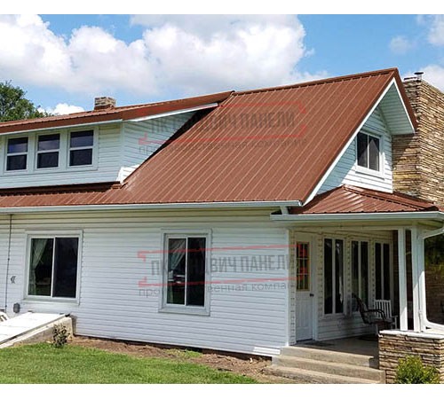 Кликфальц mini 0,45 Полиэстер RAL8004 терракота с пленкой на замках