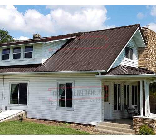 Кликфальц mini 0,45 Drap RAL8017 шоколад с пленкой на замках