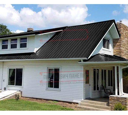 Кликфальц mini 0,45 Drap ST RAL9005 черный с пленкой на замках