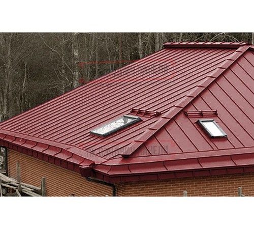 Кликфальц Pro 0,45 Полиэстер RAL3011 коричнево-красный с пленкой на замках