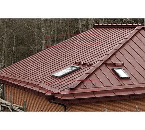 Кликфальц Pro 0,5 GreenCoat PuRALBT, matt RR29 красный (RAL3009 оксидно-красный) с пленкой на замках