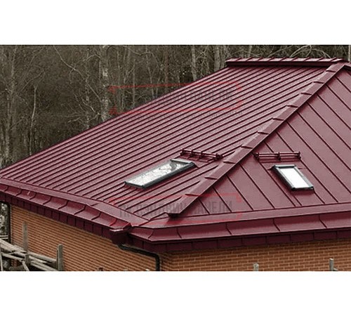 Кликфальц Pro 0,5 Satin RAL3005 красное вино с пленкой на замках