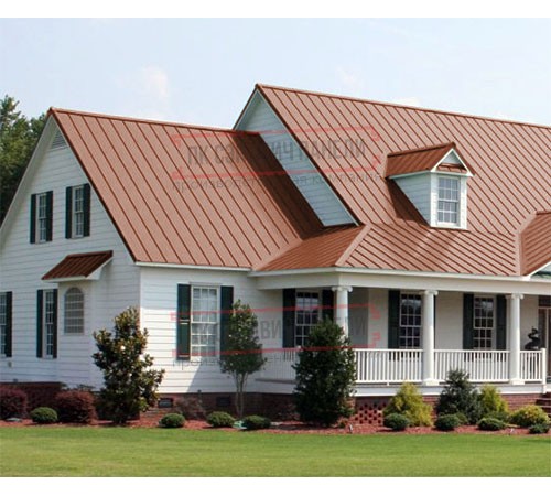 Кликфальц Pro Line 0,45 Полиэстер RAL8004 терракота с пленкой на замках