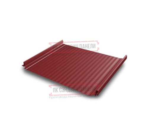 Кликфальц Pro Gofr 0,5 Satin RAL3011 коричнево-красный с пленкой на замках