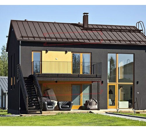 Кликфальц Pro Gofr 0,45 Drap RAL8017 шоколад с пленкой на замках