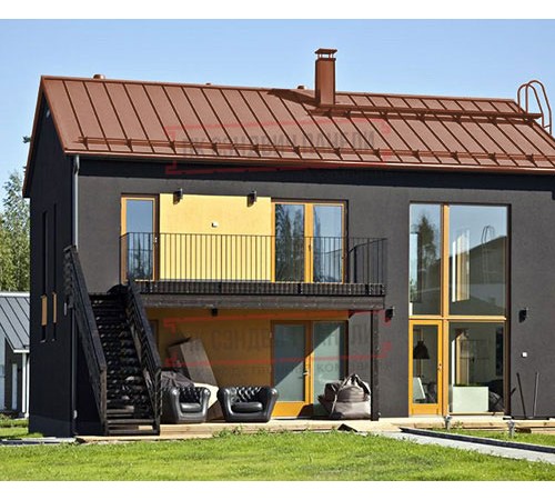 Кликфальц Pro Gofr 0,5 GreenCoat PuRALBT, matt RR750 кирпично-красный (RAL8004 терракота) с пленкой на замках