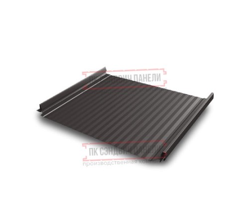 Кликфальц Pro Gofr 0,5 GreenCoat PuRALBT, matt RR32 темно-коричневый (RAL8019 серо-коричневый) с пленкой на замках