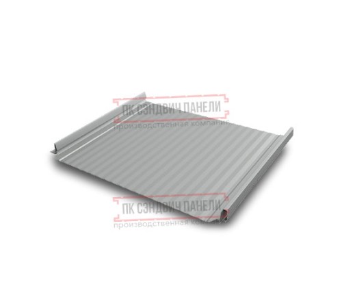 Кликфальц Pro Gofr 0,5 Satin Мatt RAL9006 бело-алюминиевый с пленкой на замках