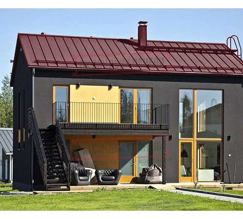 Кликфальц Pro Gofr 0,45 Полиэстер RAL3005 красное вино с пленкой на замках