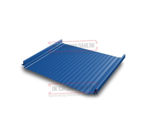 Кликфальц Pro Gofr 0,5 Satin RAL5005 сигнальный синий с пленкой на замках