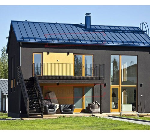 Кликфальц Pro Gofr 0,5 Satin RAL5005 сигнальный синий с пленкой на замках