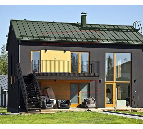 Кликфальц Pro Gofr 0,5 GreenCoat PuRALBT RR11 темно-зеленый (RAL6020 хромовая зелень) с пленкой на замках