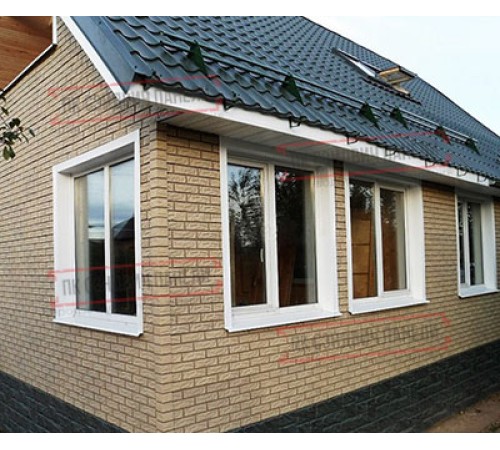 Угловой элемент для термопанели White Hills Лондон Брик Т301-75, толщина 60 мм