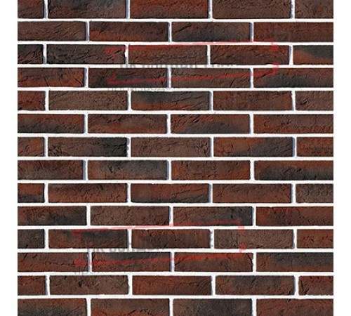 Рядовая плитка линия "Светлые холмы" Дерри Брик 386-40 с расшивкой 1 см.