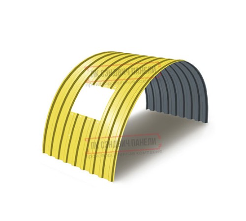 Продольно гнутый профнастил для укрытий конвейеров МП20ПГ-1150, 0,6, в полимерном покрытии