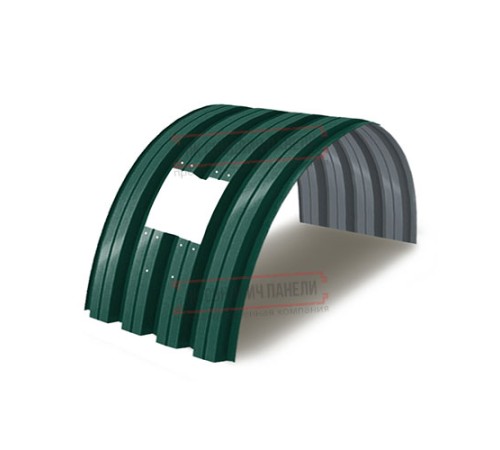 Продольно гнутый профнастил для укрытий конвейеров Н60ПГ-902, 0,8, в полимерном покрытии