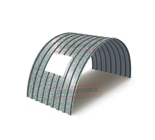 Продольно гнутый профнастил для укрытий конвейеров МП20ПГ-1150, 0,9, оцинкованный