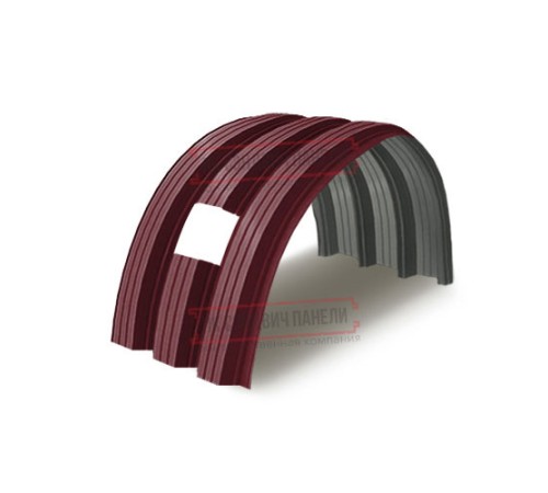 Продольно гнутый профнастил для укрытий конвейеров Н114ПГ-807, 0,5, в полимерном покрытии