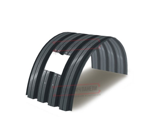 Продольно гнутый профнастил для укрытий конвейеров Н60ПГ-902, 0,9, в полимерном покрытии