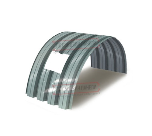 Продольно гнутый профнастил для укрытий конвейеров Н75ПГ-800, 0,7, нержавеющий