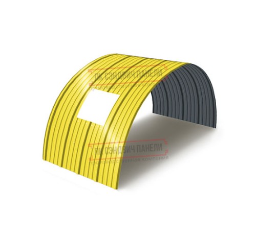 Продольно гнутый профнастил для укрытий конвейеров НС18ПГ-1170, 0,6, в полимерном покрытии