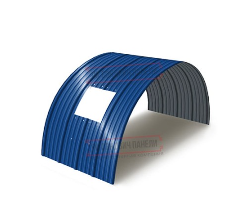 Продольно гнутый профнастил для укрытий конвейеров НС18ПГ-1170, 0,7, в полимерном покрытии