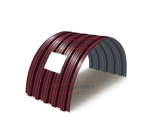 Продольно гнутый профнастил для укрытий конвейеров НС35ПГ-1060, 0,5, в полимерном покрытии