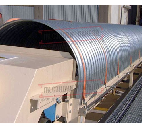 Продольно гнутый профнастил для укрытий конвейеров Н60ПГ-902, 0,8, нержавеющий