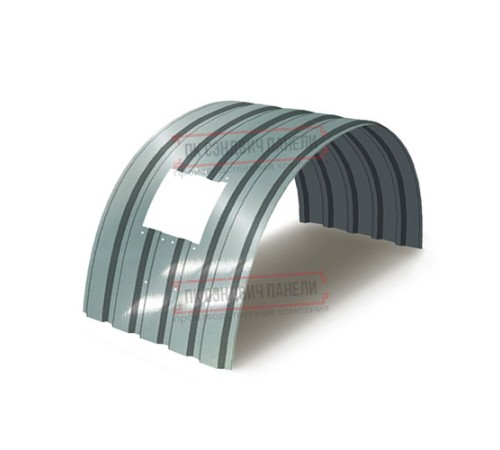 Продольно гнутый профнастил для укрытий конвейеров МП35ПГ-1076, 1,0, нержавеющий