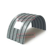 Продольно гнутый профнастил для укрытий конвейеров МП35ПГ-1076, 0,6, оцинкованный