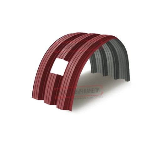 Продольно гнутый профнастил для укрытий конвейеров Н112ПГ-807, 0,6, в полимерном покрытии