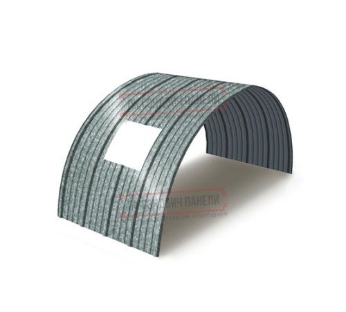 Продольно гнутый профнастил для укрытий конвейеров НС18ПГ-1170, 1,0, оцинкованный