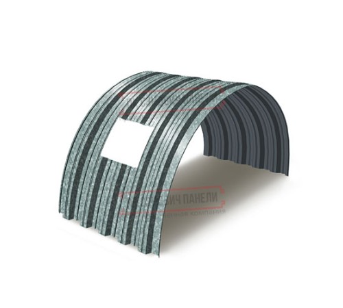 Продольно гнутый профнастил для укрытий конвейеров НС35ПГ-1060, 0,8, оцинкованный