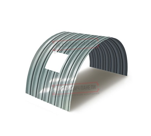 Продольно гнутый профнастил для укрытий конвейеров С15ПГ-1190, 0,8, нержавеющий